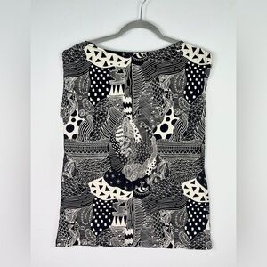 Skunkfunk Black & White Top - Art Collage Tee by Little Madi